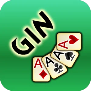 Gin Rummy APK icon, a card fan with a letter G, version 1.0.5