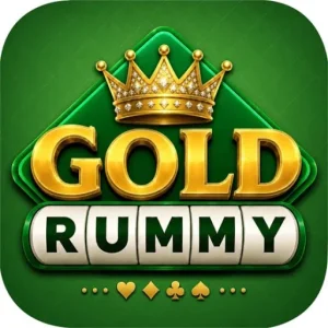 Gold Rummy APK icon, gold bars behind a playing card, version 5.6.4