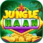 Jungle Haan APK icon, a leaf-green wordmark with a tiger stripe, version 1.2.0