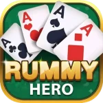 Rummy Hero APK icon, a red cape letter H over cards, version 1.3.0