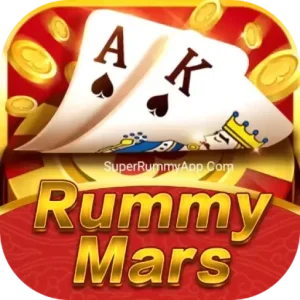 Rummy Mars APK icon, a red planet over dark blue felt, version 1.4.2