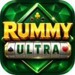 Rummy Ultra APK icon, a purple ultra word on navy, version 2.3.1