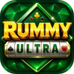 Rummy Ultra APK icon, a purple ultra word on navy, version 2.3.1