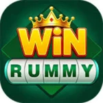 Win Rummy APK icon, a gold win ribbon on red, version 6.6.4